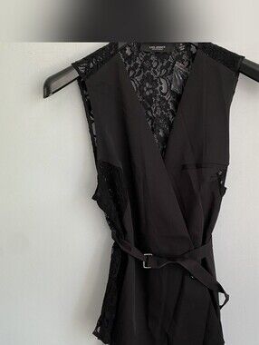 New Kris Jenner Black Lace Vest